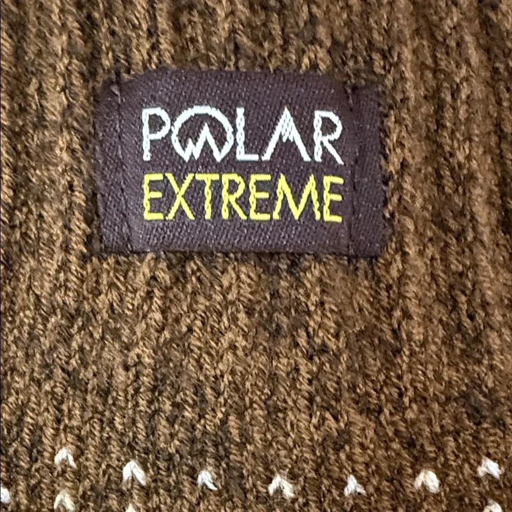 Polar Extreme Insulated Brown Tan White Snowflake Thermal Socks SKU1325